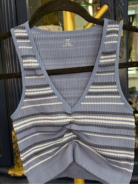 aerie Ribbed Navy Blue Sports Bra